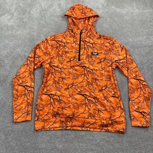 Waggle 1/4 Zip Hunting Season Stretch Golf Pullover Hoodies Men's Size M Orange